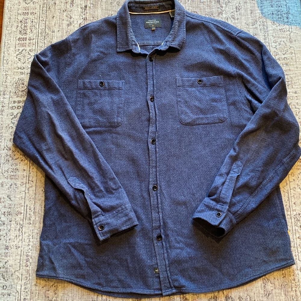 Quicksilver Waterman Long Sleeve Button Down Flannel blue